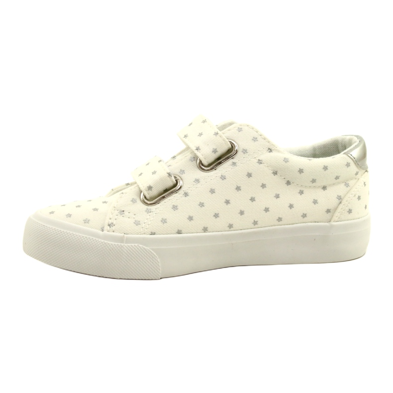 Sneakers Con Velcro Con Stelle Argento Atletico WY20757 Bianca bianco 2