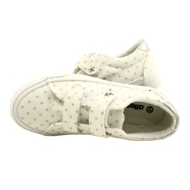Sneakers Con Velcro Con Stelle Argento Atletico WY20757 Bianca bianco 5