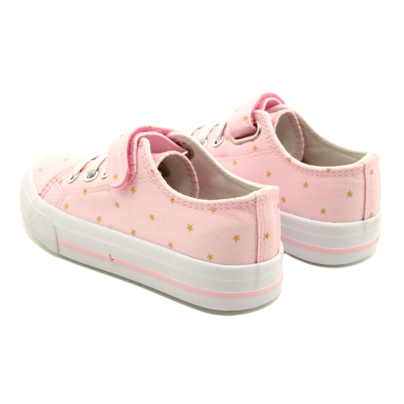 Sneakers Con Velcro Argento Atletico Stelle WY21383 Rosa d'oro 5