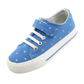 Sneakers con velcro Stelle Argento Atletico WY21383 Blu 3