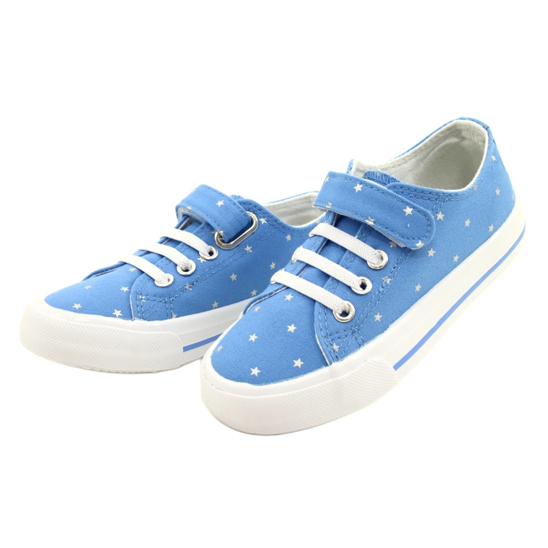 Sneakers con velcro Stelle Argento Atletico WY21383 Blu 2