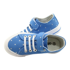 Sneakers con velcro Stelle Argento Atletico WY21383 Blu 4