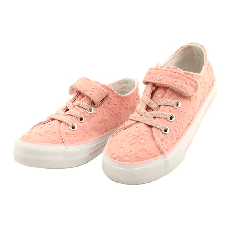 Sneakers in pizzo con velcro Atletico WY21452 Rosa 2