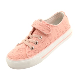 Sneakers in pizzo con velcro Atletico WY21452 Rosa 3