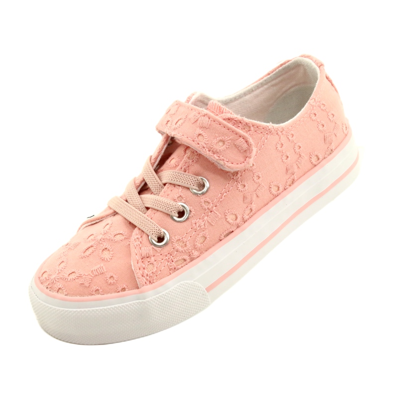 Sneakers in pizzo con velcro Atletico WY21452 Rosa 3