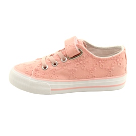 Sneakers in pizzo con velcro Atletico WY21452 Rosa 1