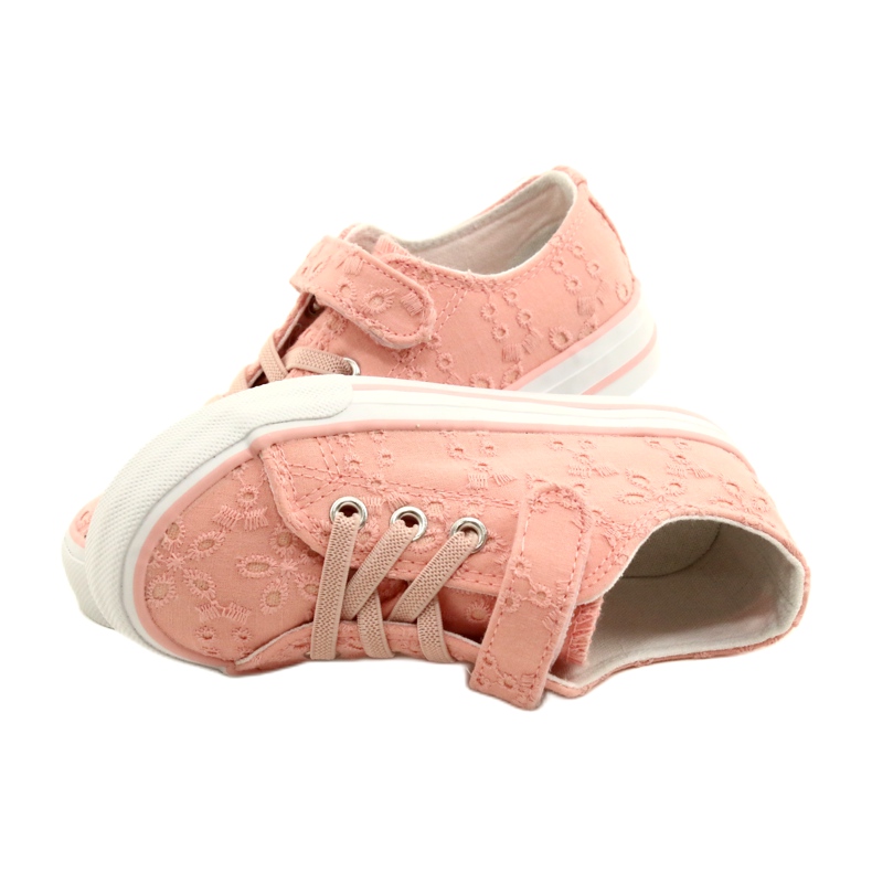 Sneakers in pizzo con velcro Atletico WY21452 Rosa 4