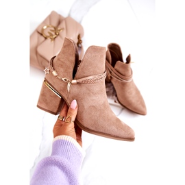 PS1 Stivali Inessa In Pelle Scamosciata Beige Scuro Con Righe 6