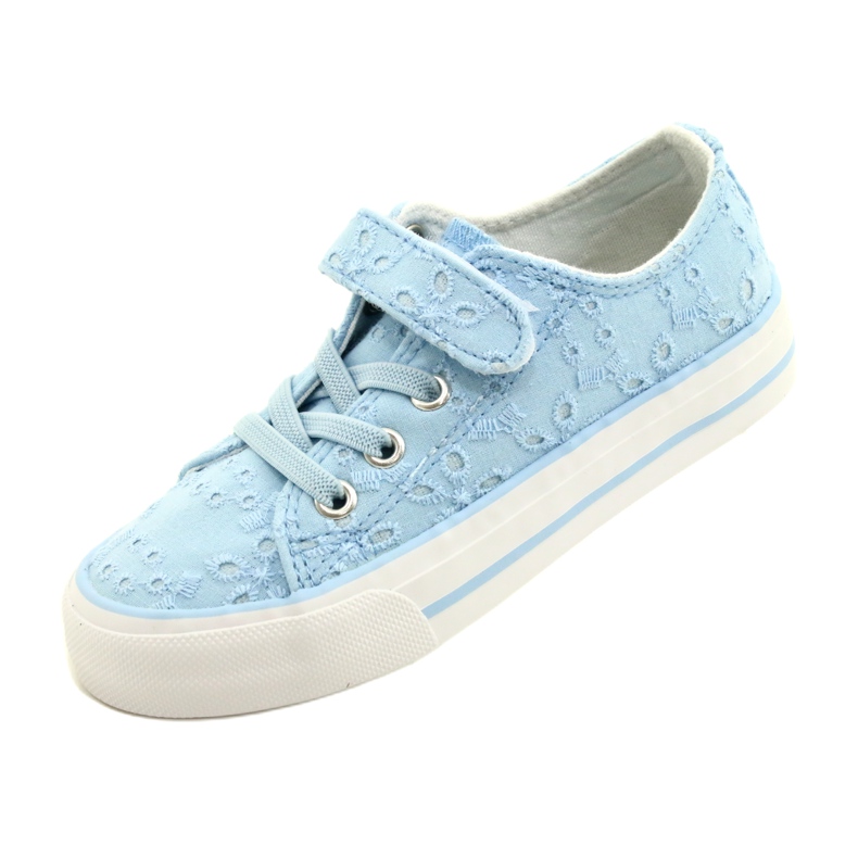 Sneakers Lace Atletico Velcro WY21452 Blu 3