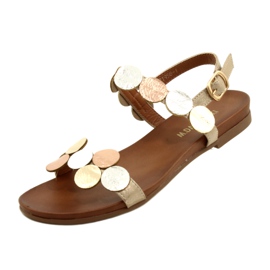M.Daszyński Sandali ruote d'oro Daszyński MR1958-1 Gold beige argento 3