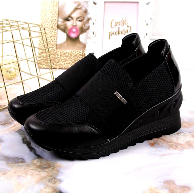 Sneakers con zeppa Vinceza W JAN62 nere nero 2