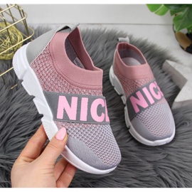 McKeylor Jr JAN94A calza scarpe sportive rosa grigio 1