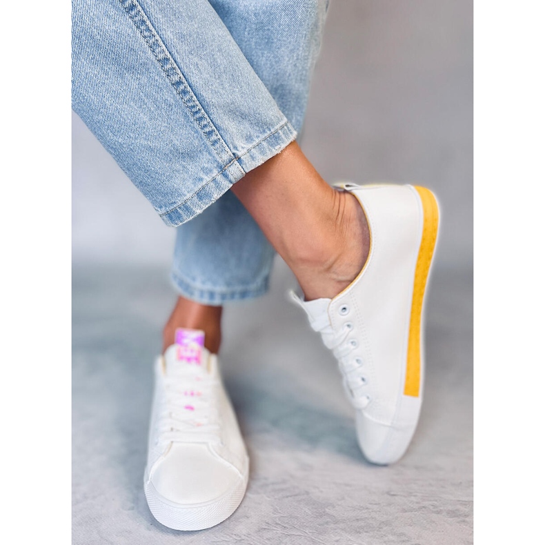 Sneakers bianche da donna Twerd Yellow bianca 1