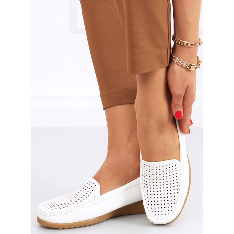 Mocassini traforati da donna Ilin White bianco 1