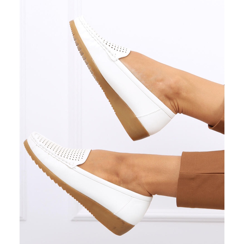 Mocassini traforati da donna Ilin White bianco 2