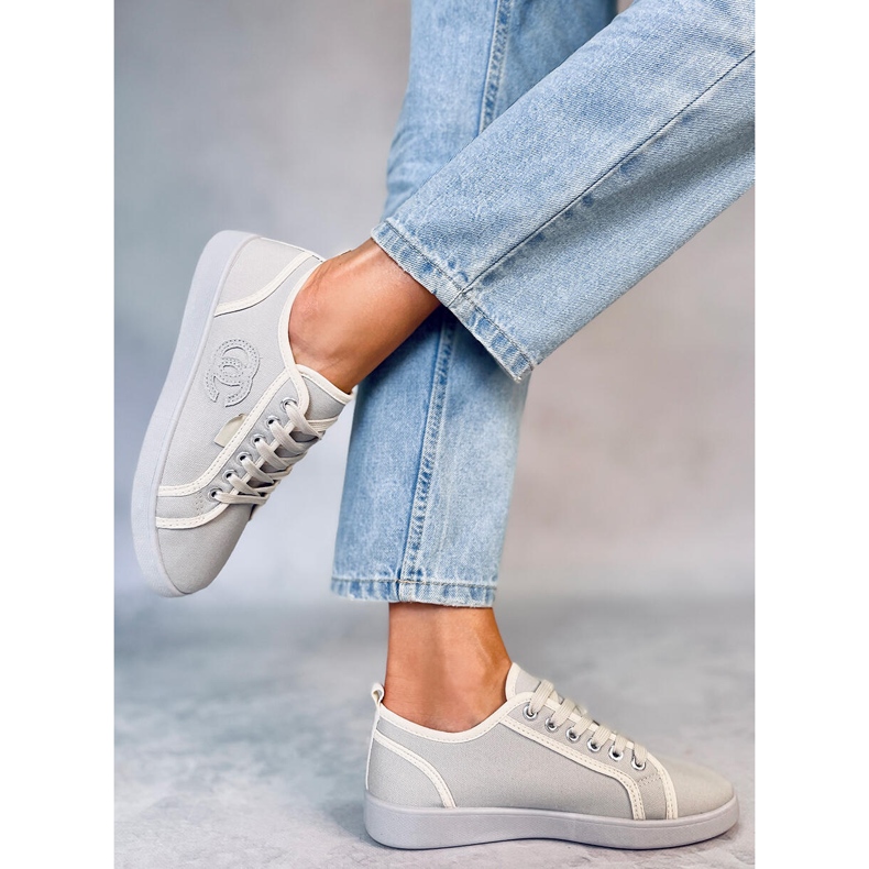 Grey Trest Sneakers chanelki grigie grigio 2
