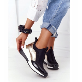 Sneakers con zeppa Evento 21PB35-4000 nero d'oro 1