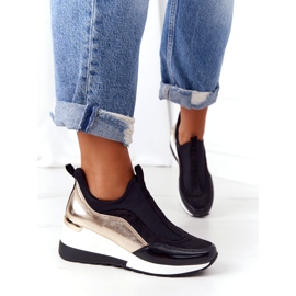 Sneakers con zeppa Evento 21PB35-4000 nero d'oro 2