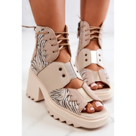 Stivali in pelle con cerniera Maciejka 05321-04 Beige 1