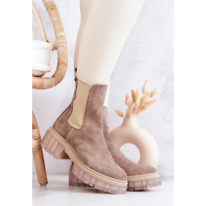 PA2 Stivaletti Eliann da donna in camoscio beige 2