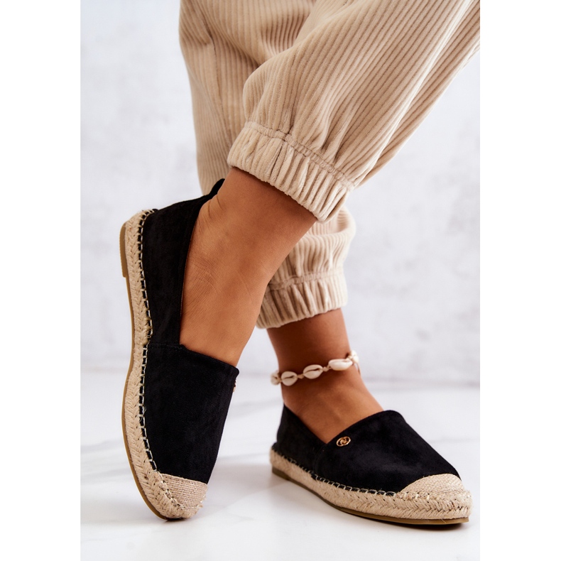 Espadrillas da donna in camoscio nere Joaquin nero 2