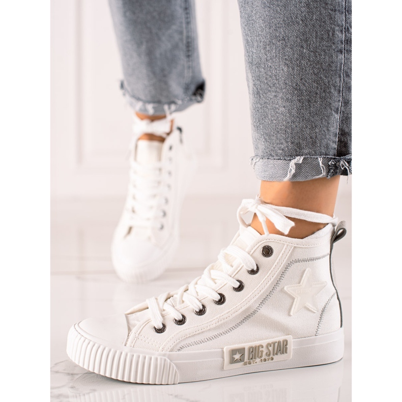 Sneakers alte da donna Big Star JJ274379 bianco 1