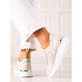 VINCEZA Sneakers in Pelle beige 2