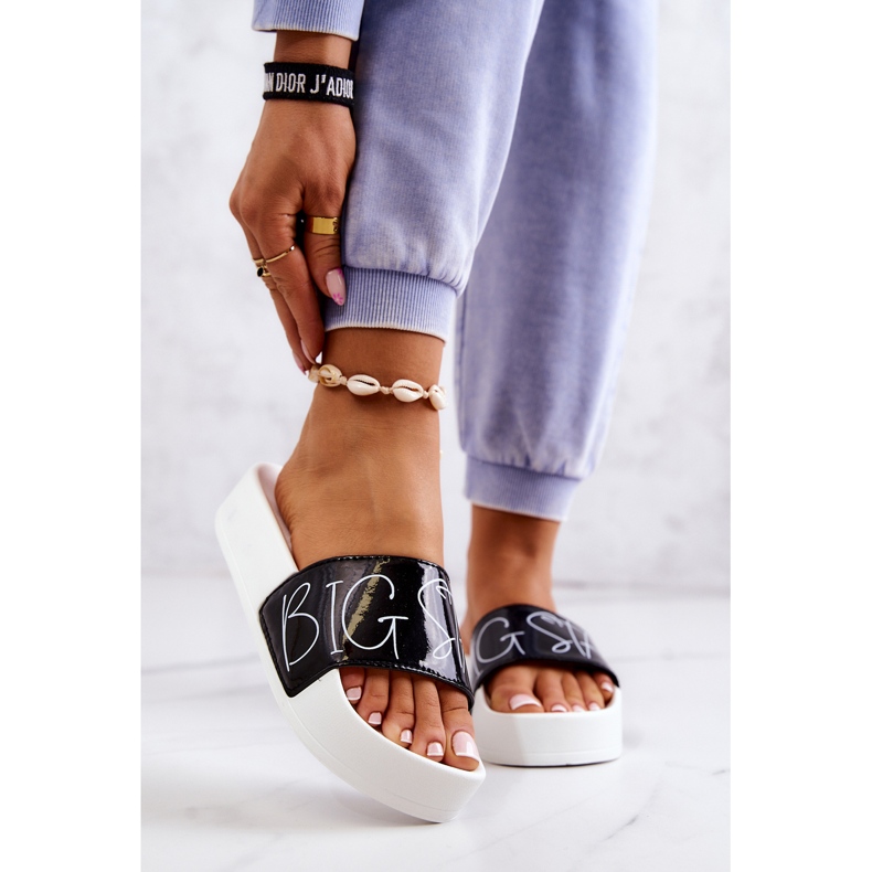 Ciabatte in gomma da donna Big Star JJ274A276 bianche e nere bianca nero 1
