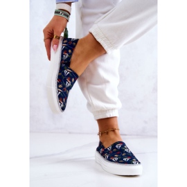 Sneakers da donna Slip On Memory Foam Big Star JJ276016 Blu Navy multicolore 2