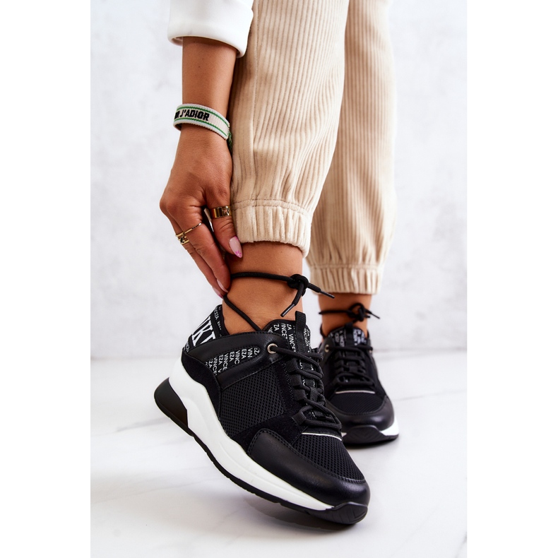 Vinceza Scarpe Sportive Sneakers Su Zeppa Nera Lorey nero 1