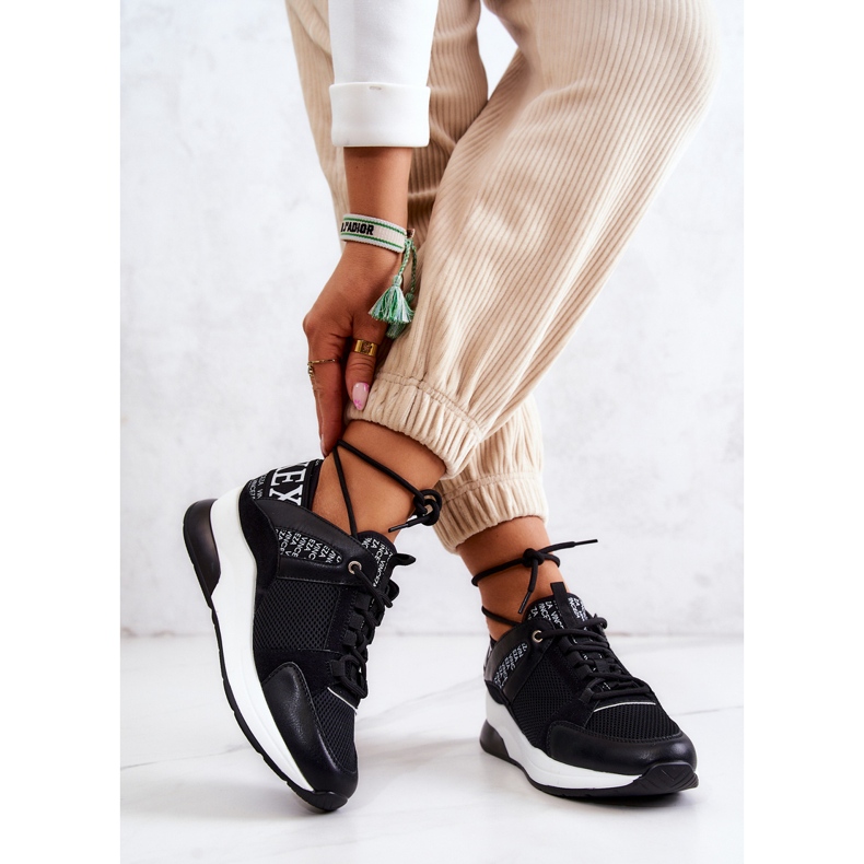 Vinceza Scarpe Sportive Sneakers Su Zeppa Nera Lorey nero 2