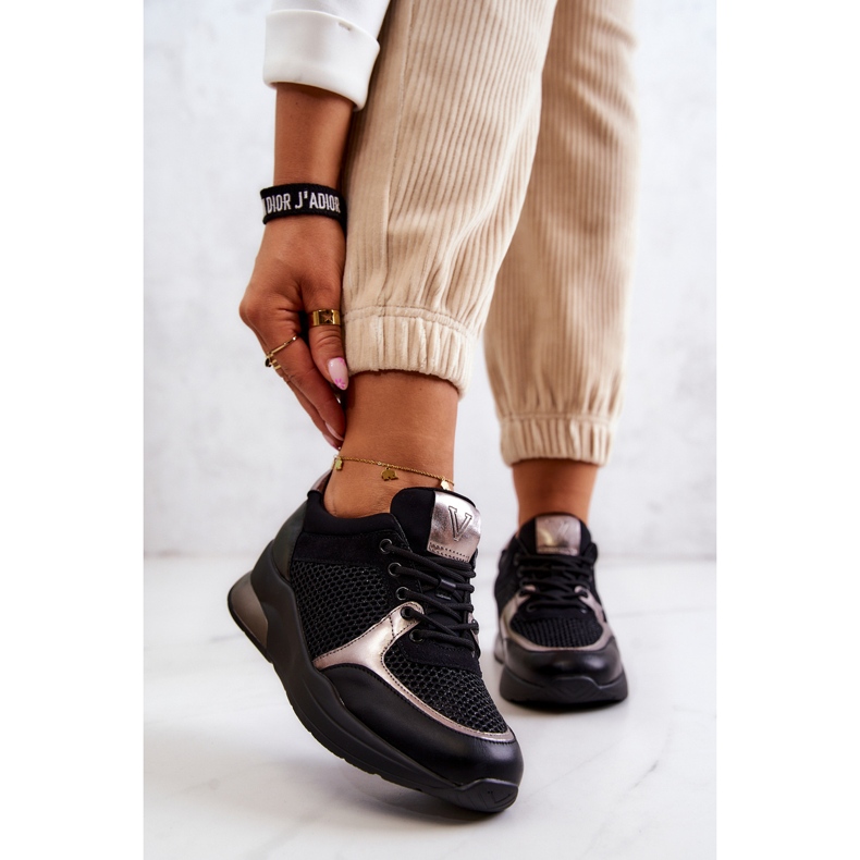 Vinceza Scarpe sportive alla moda Sneakers da donna nere Danielle nero 2