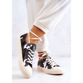 Sneakers Materiale da Donna Camo Big Star JJ274237 Bianco-Grigio 2