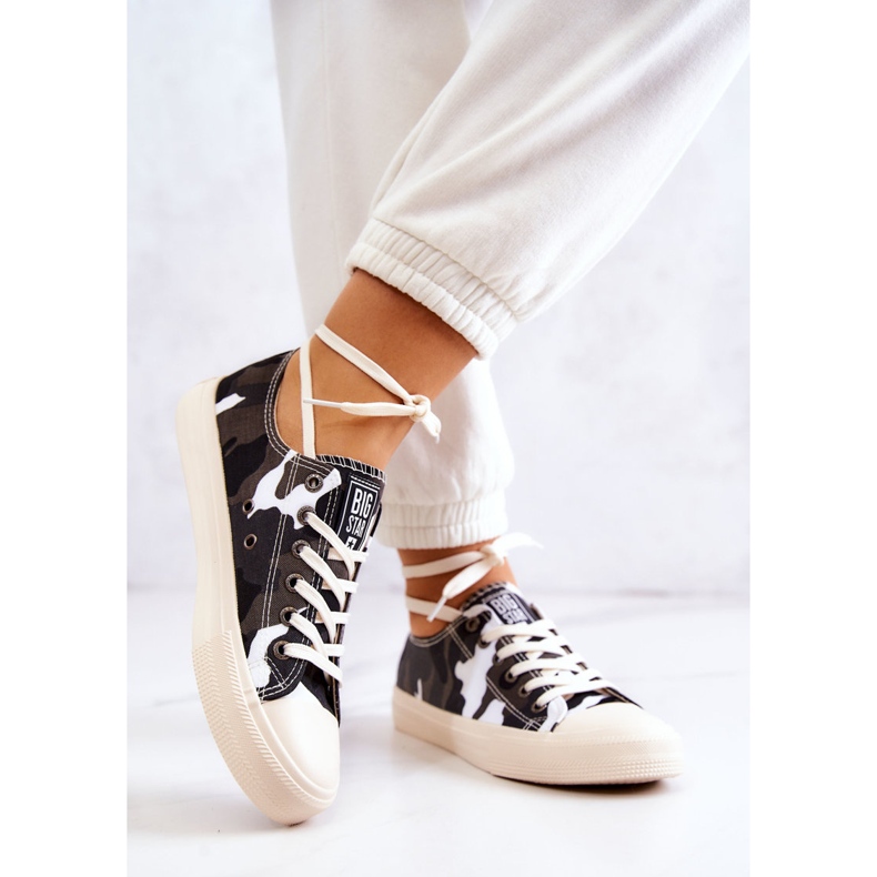 Sneakers Materiale da Donna Camo Big Star JJ274237 Bianco-Grigio 2