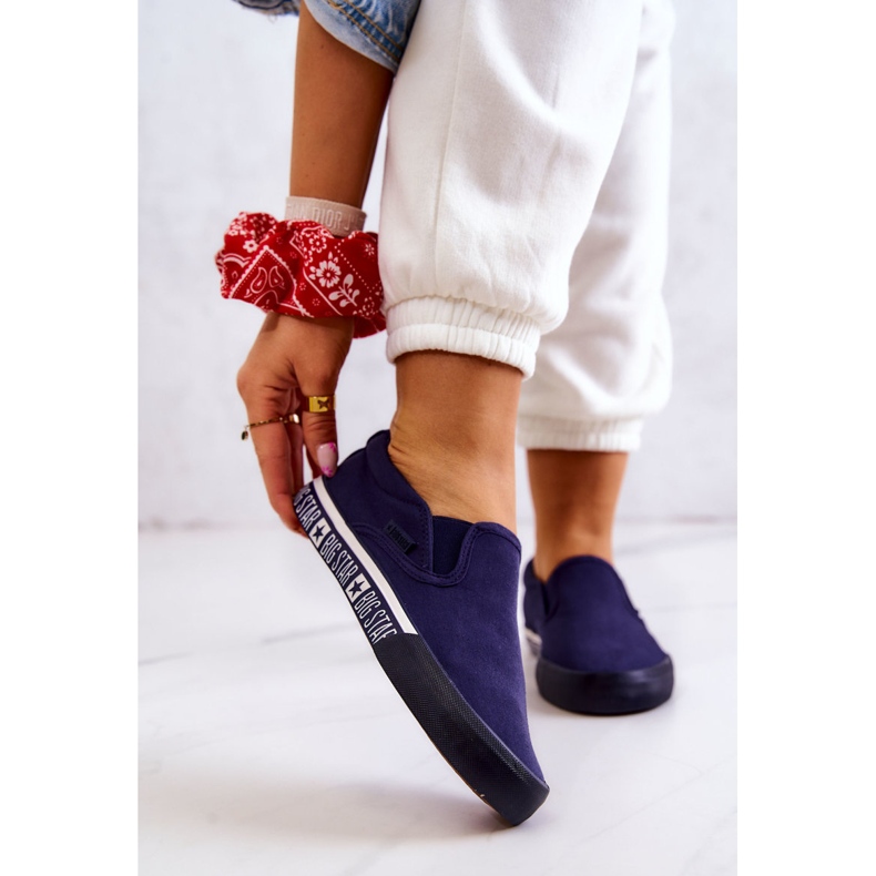 Sneakers da donna Slip-on Big Star HH274011 Blu navy 1
