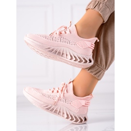 TRENDI Sneakers in tessuto rosa 2