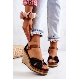 Sandali da donna con zeppa Big Star JJ274937 neri nero 2