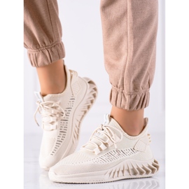 TRENDI Sneakers in tessuto beige 1