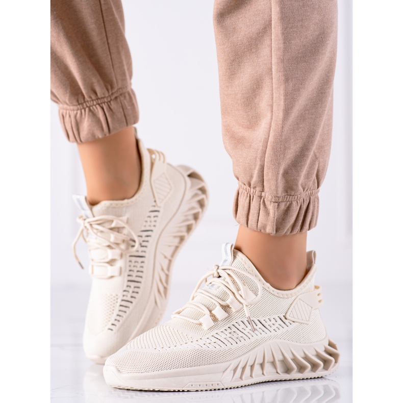 TRENDI Sneakers in tessuto beige 1