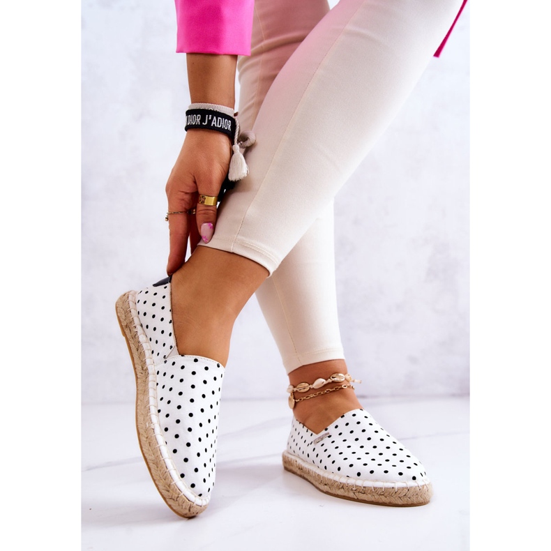 Espadrillas Da Donna Con Pois Big Star JJ274870 Bianche bianca 2