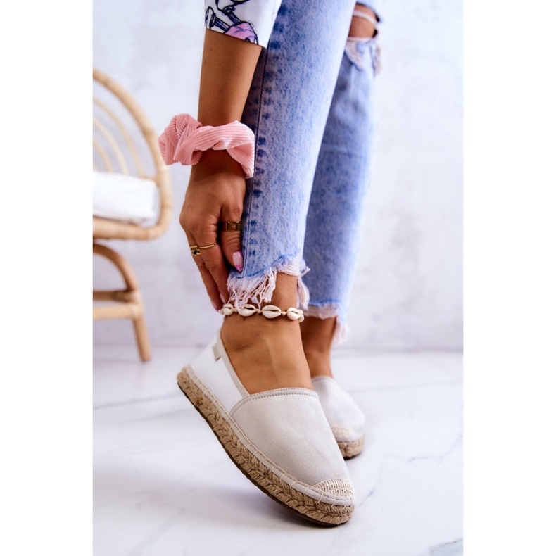Espadrillas classiche da donna Big Star JJ274951 Bianco-Grigio 1