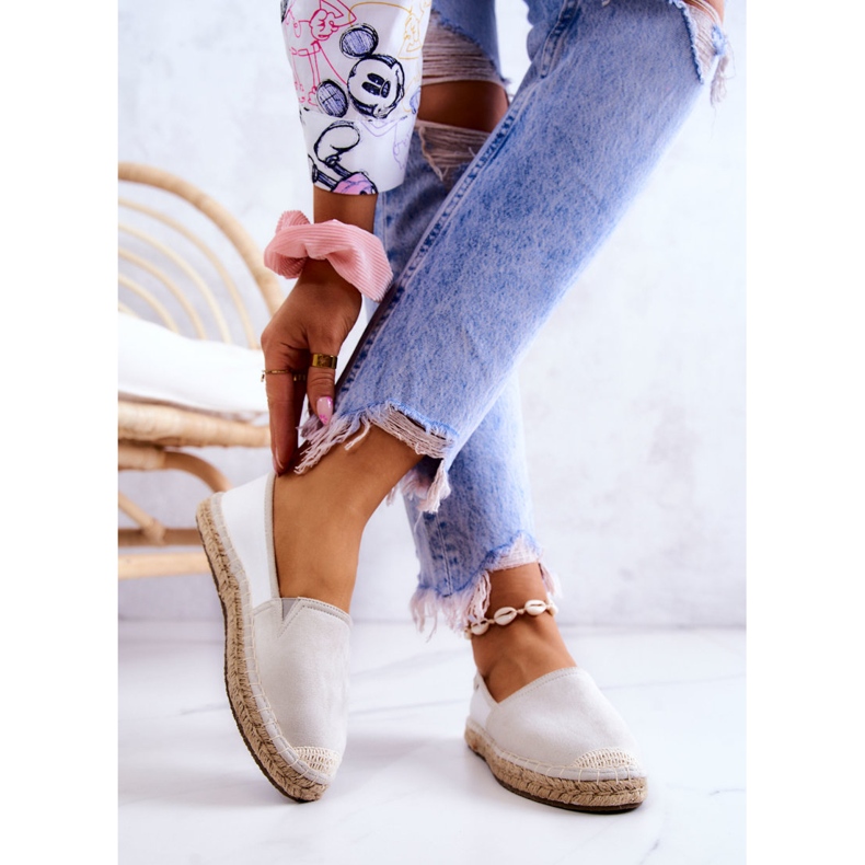 Espadrillas classiche da donna Big Star JJ274951 Bianco-Grigio 2