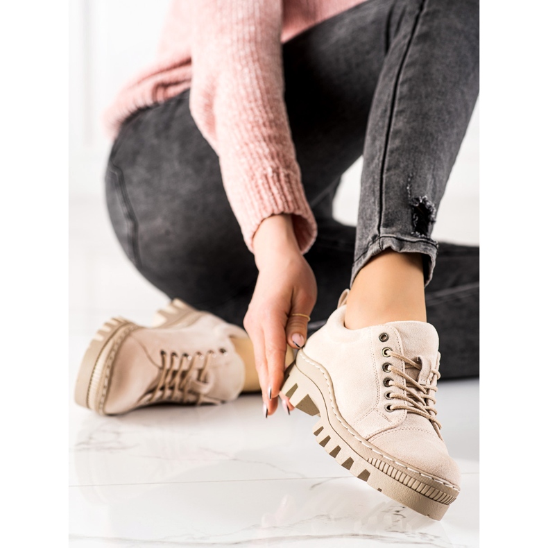 S. BARSKI S.BARSKI Scarpe con plateau beige 2