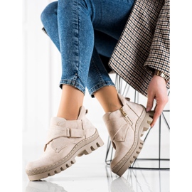 S. BARSKI S.BARSKI Stivale Velcro beige 1