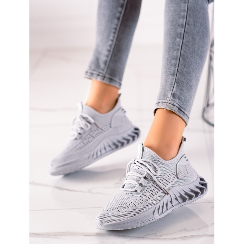 TRENDI Sneakers in tessuto grigio 2