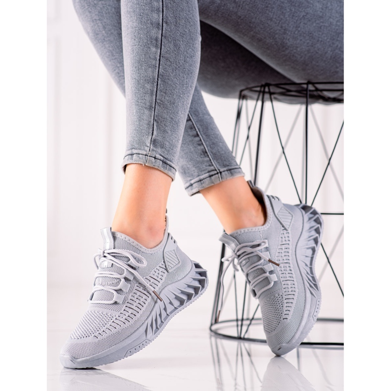 TRENDI Sneakers in tessuto grigio 1