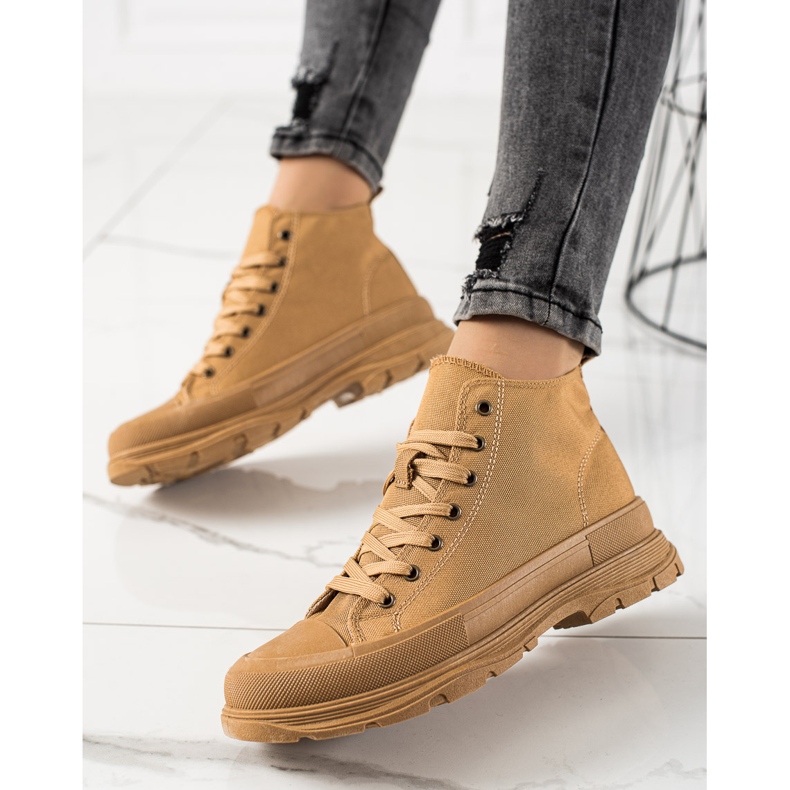 Forever Folie Sneakers Camel Sulla Piattaforma marrone 1