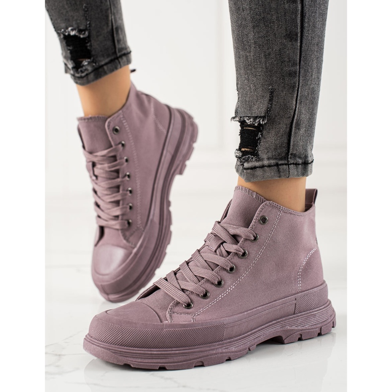 Forever Folie Sneakers viola sulla piattaforma 1