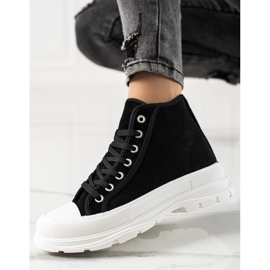 Sweet Shoes Sneakers alte in pelle scamosciata nero 1