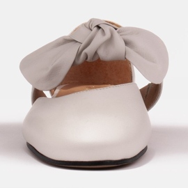 Marco Shoes Ballerine con fiocco in pelle fiore bianco 1